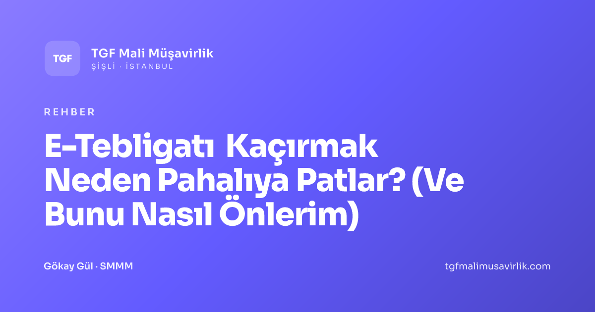 E-Tebligatı Kaçırmak Neden Pahalıya Patlar? (Ve Bunu Nasıl Önlerim)